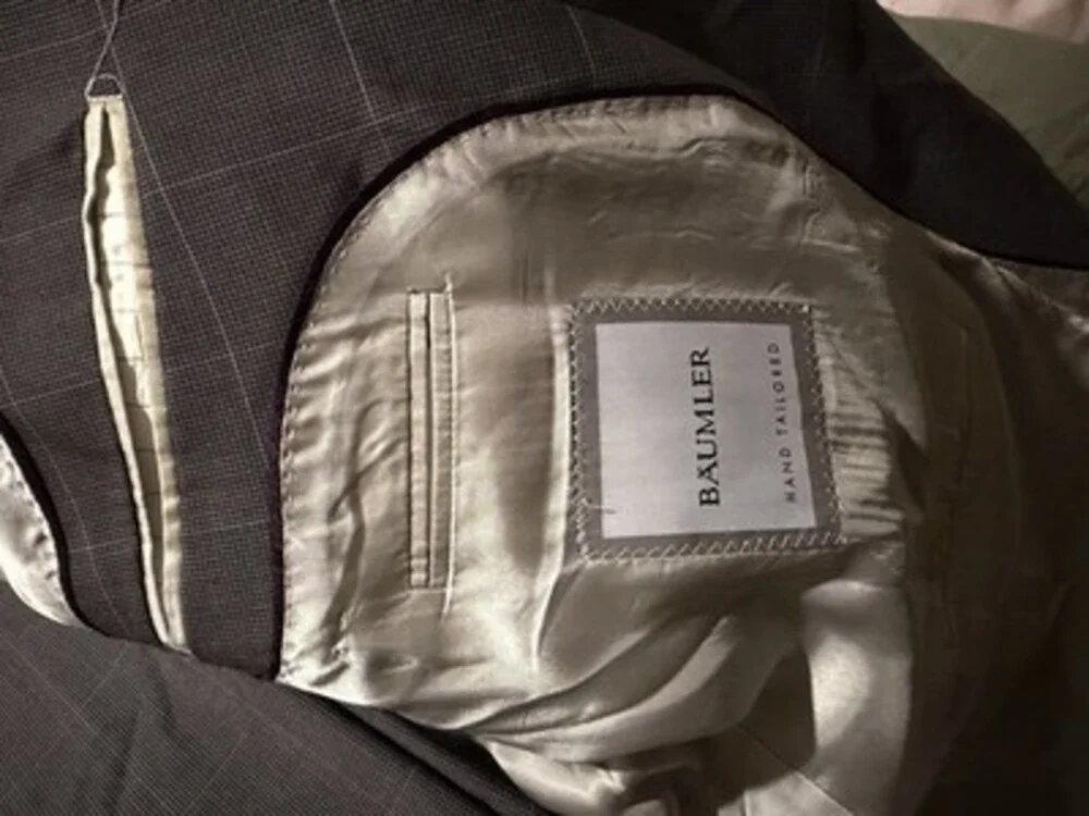 Harry Rosen Baumler Men's Suit 2 Piece Gray Lanificio Metalizzato