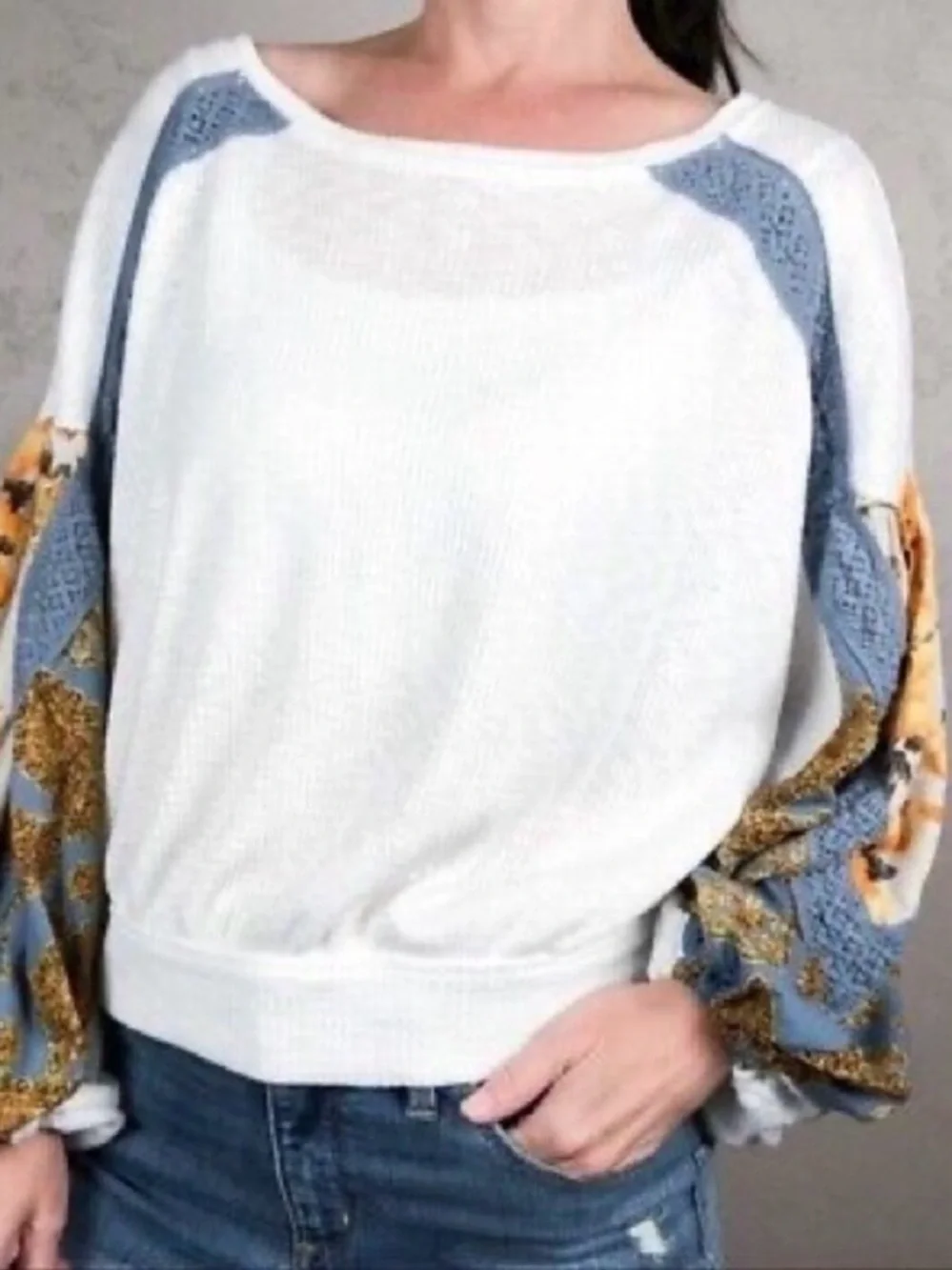 Free People Clash Wildflower Waffle Thermal Top