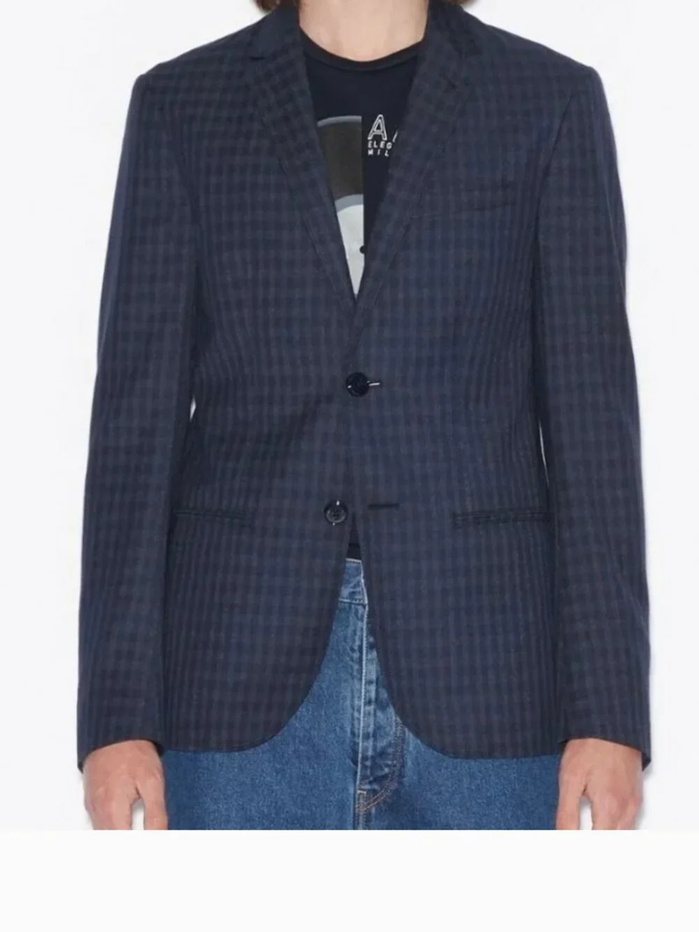 ARMANI EXCHANGE A/X New Men's Navy Grid Two Button Blazer size 46