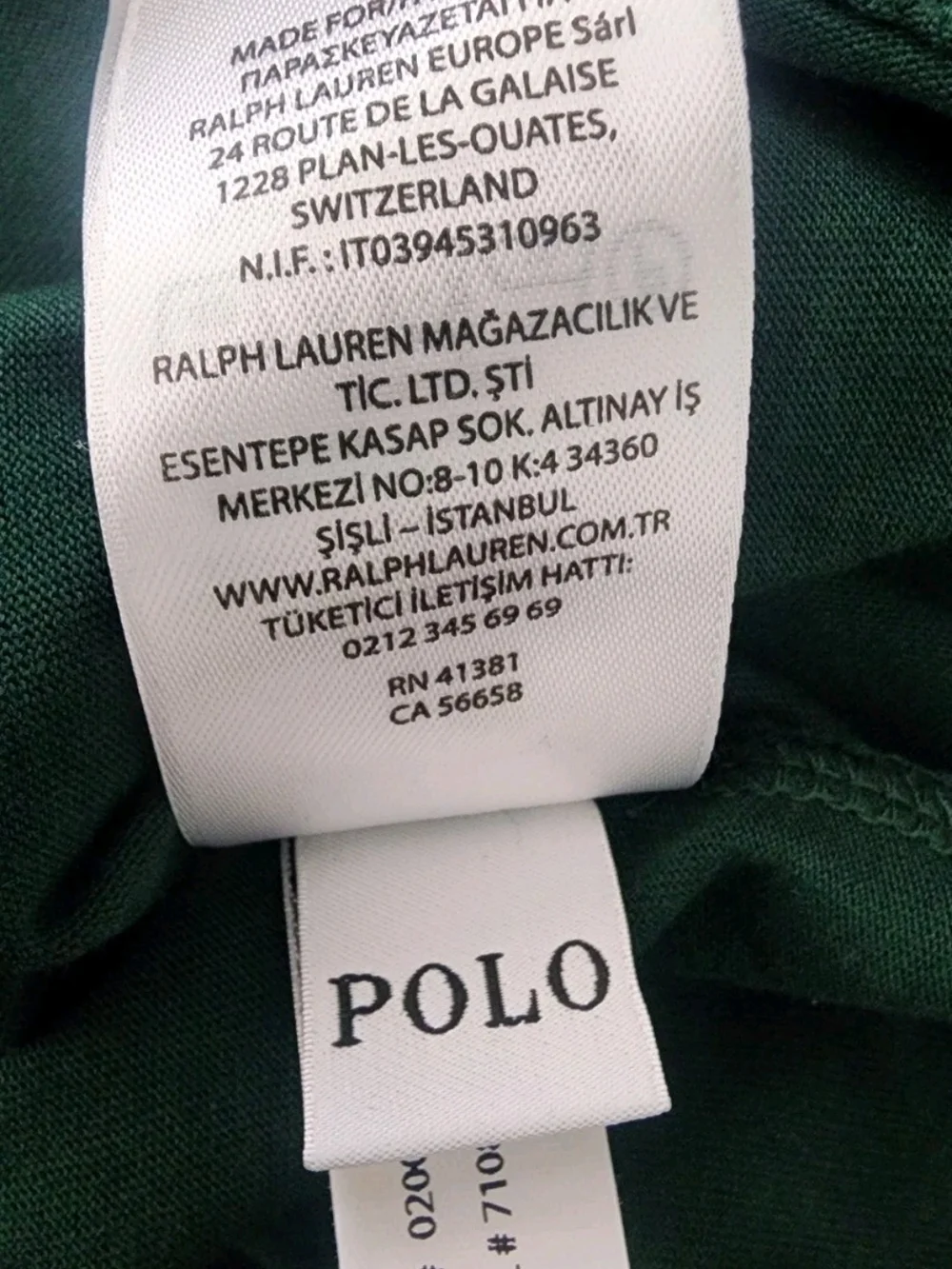 Ralph Lauren Green Hooded Long Sleeve Tee XS Cotton
