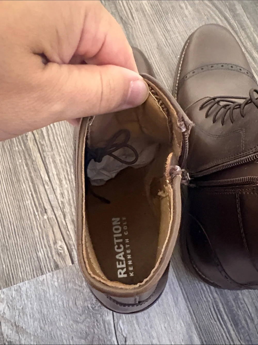 Kenneth Cole Reaction worn initial brown
