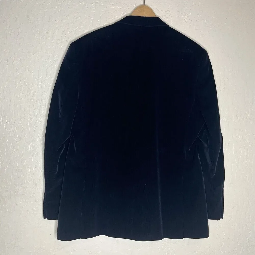 Apt. 9 Black Pin Wale Corduroy Blazer  Sport Coat Jacket Mens Size 48R PLS READ