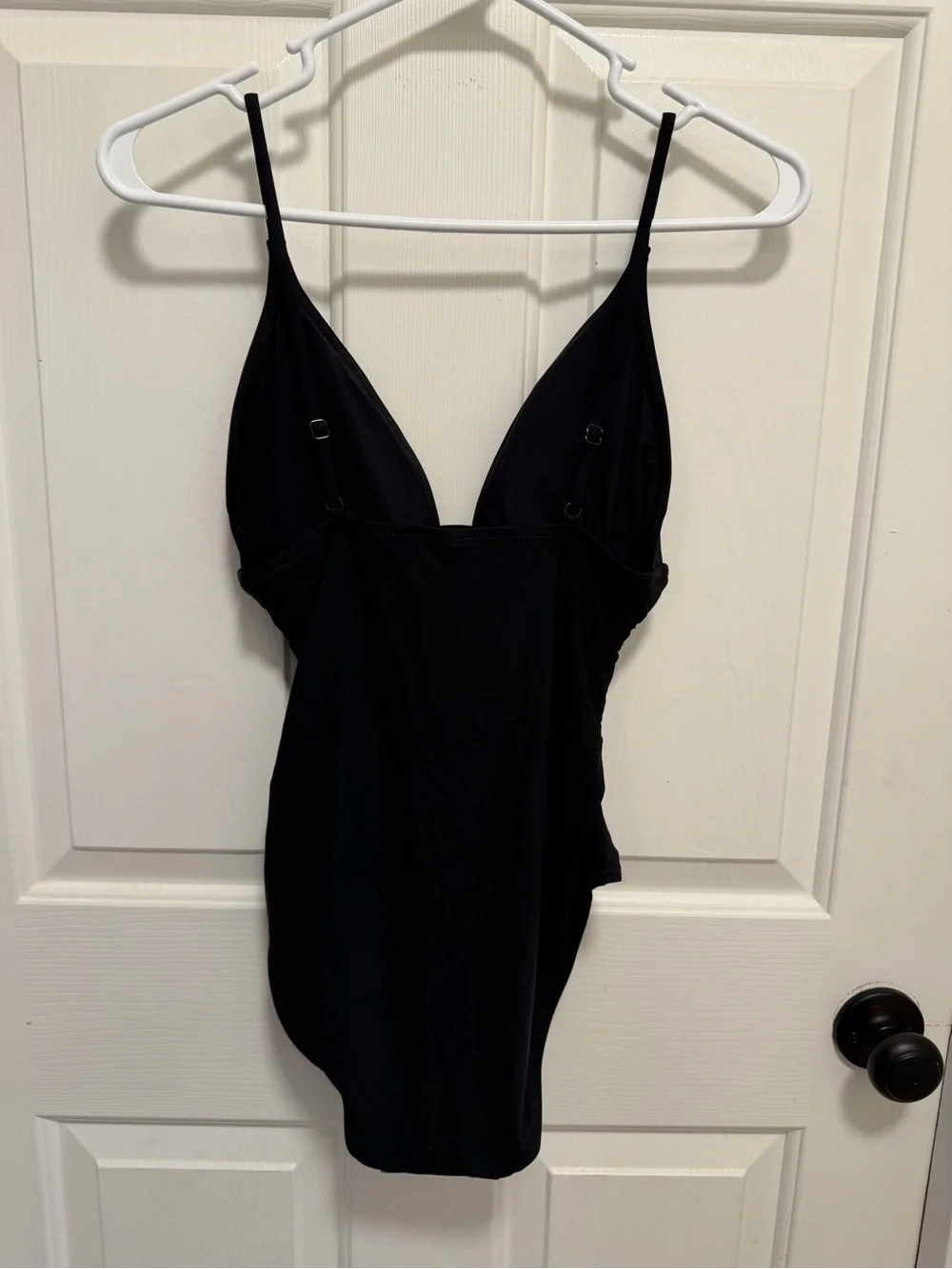 J.Crew Ruched V-neck one-piece Black Size 6