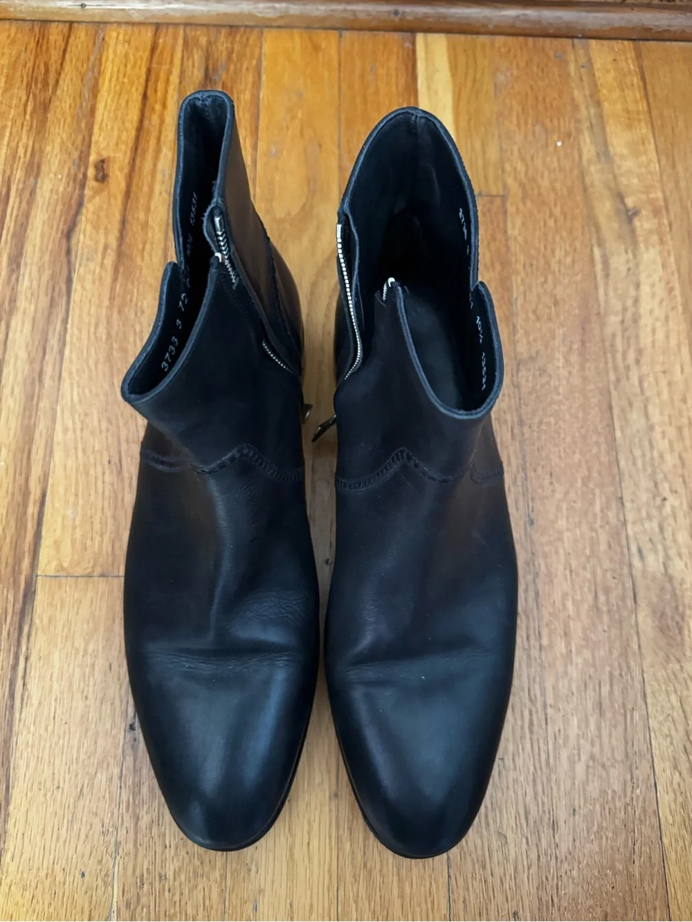 John Varvatos Black Leather Chukka Boots with Side Zip