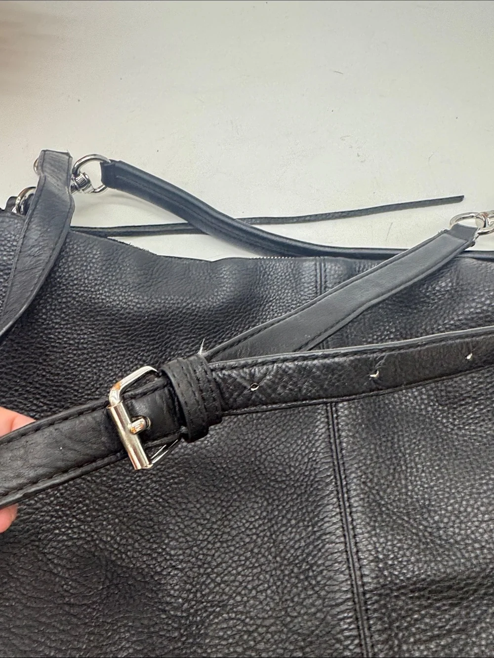 Rebecca Minkoff Large Black Pebble Leather Hobo Bag