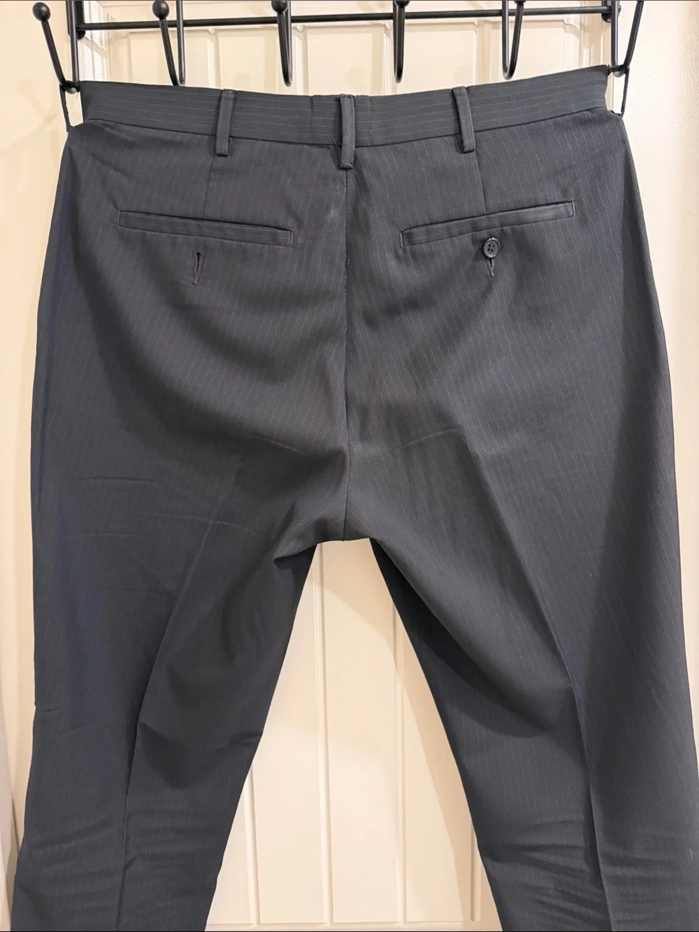 Perry Ellis Men's Dark Charcoal Pinstripe Dress Pants