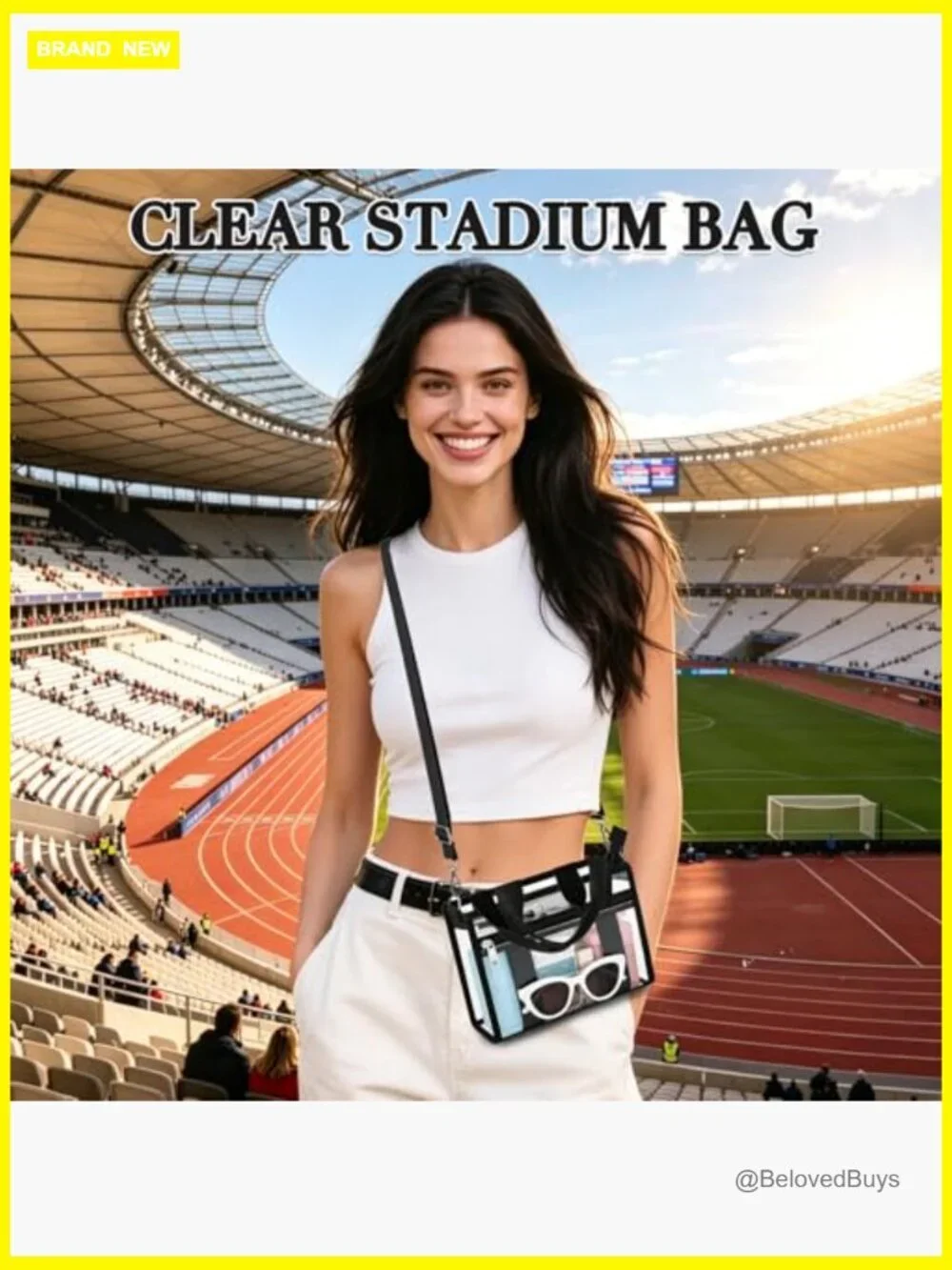 Clear Satchel Stadium Approved Crossbody Bag PVC Handbag Event Purse