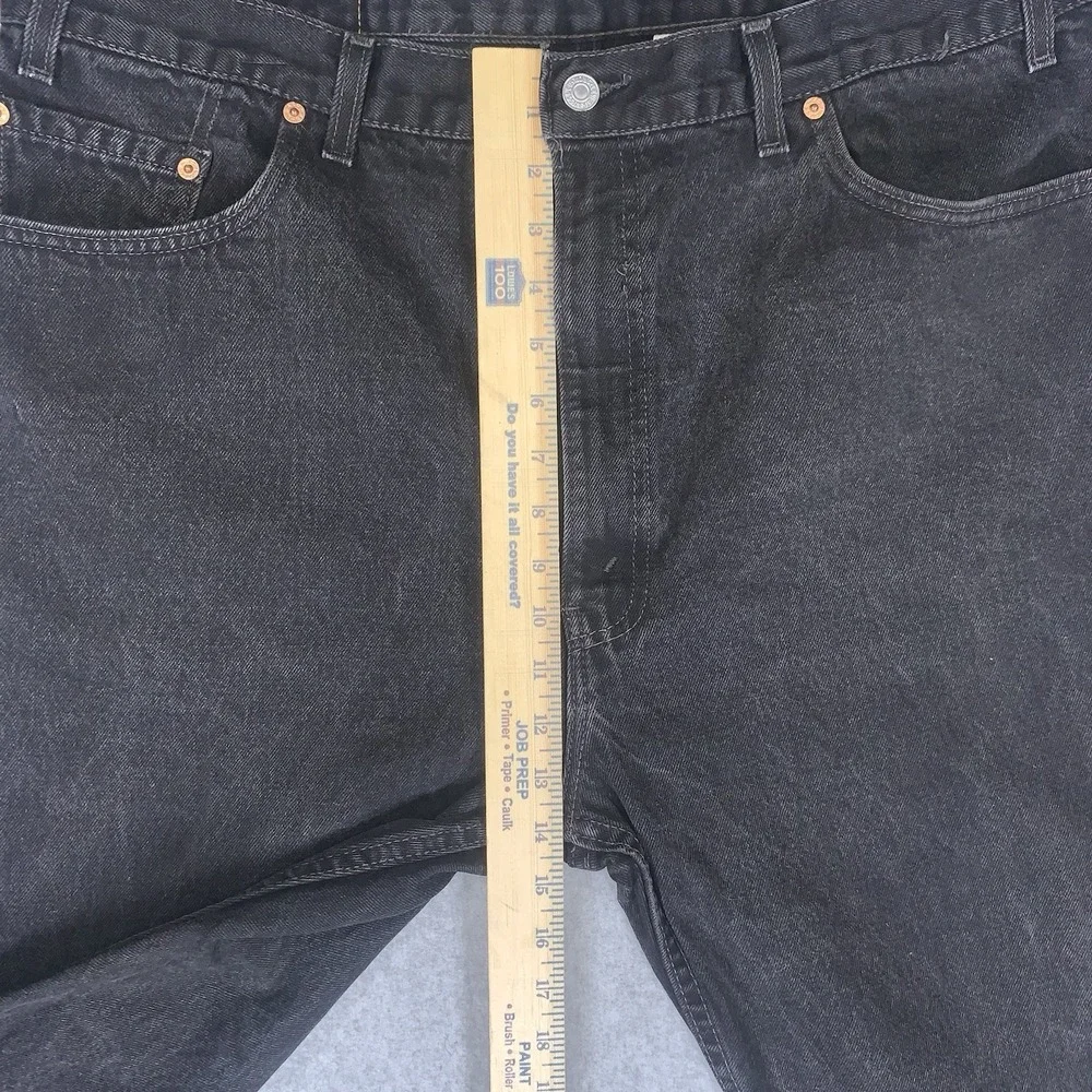 Vintage Levi's 505 Black Jeans 90's Made in USA Regular Fit Straight Leg 42x32
