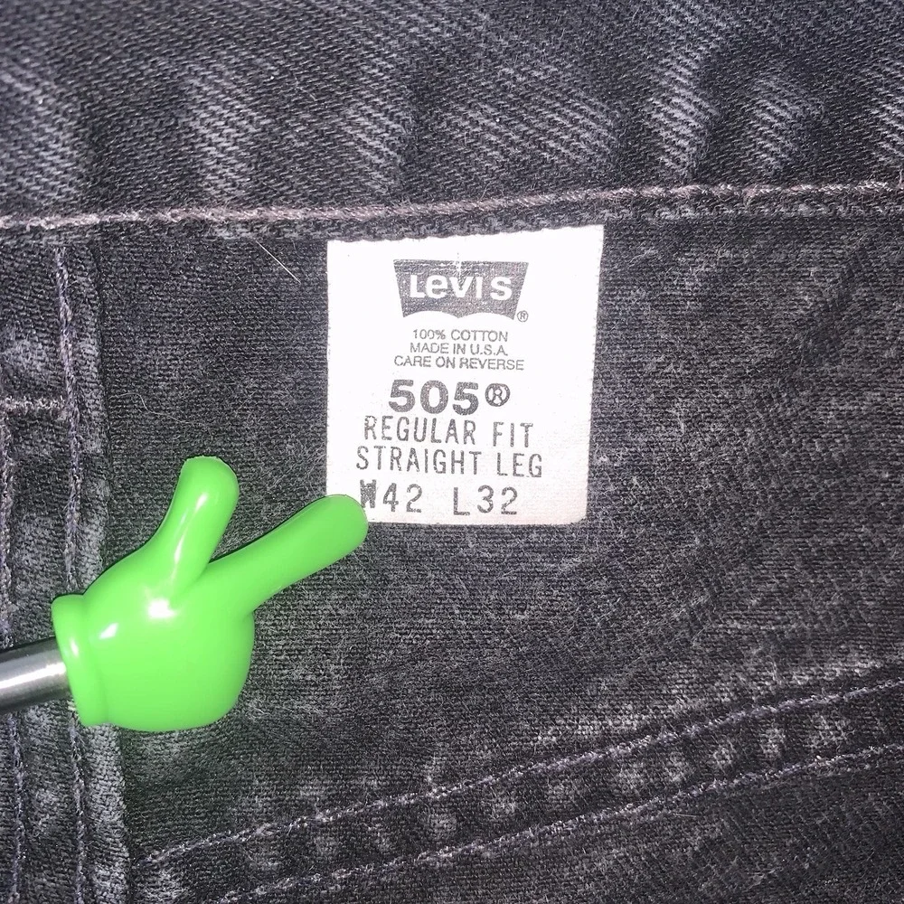 Vintage Levi's 505 Black Jeans 90's Made in USA Regular Fit Straight Leg 42x32