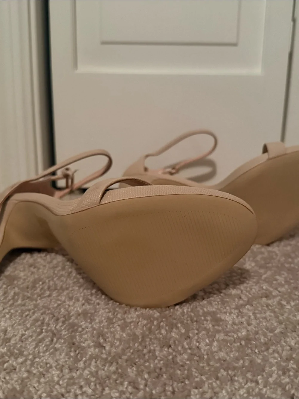ALDO Beige Ankle-Strap Block Heel Sandals