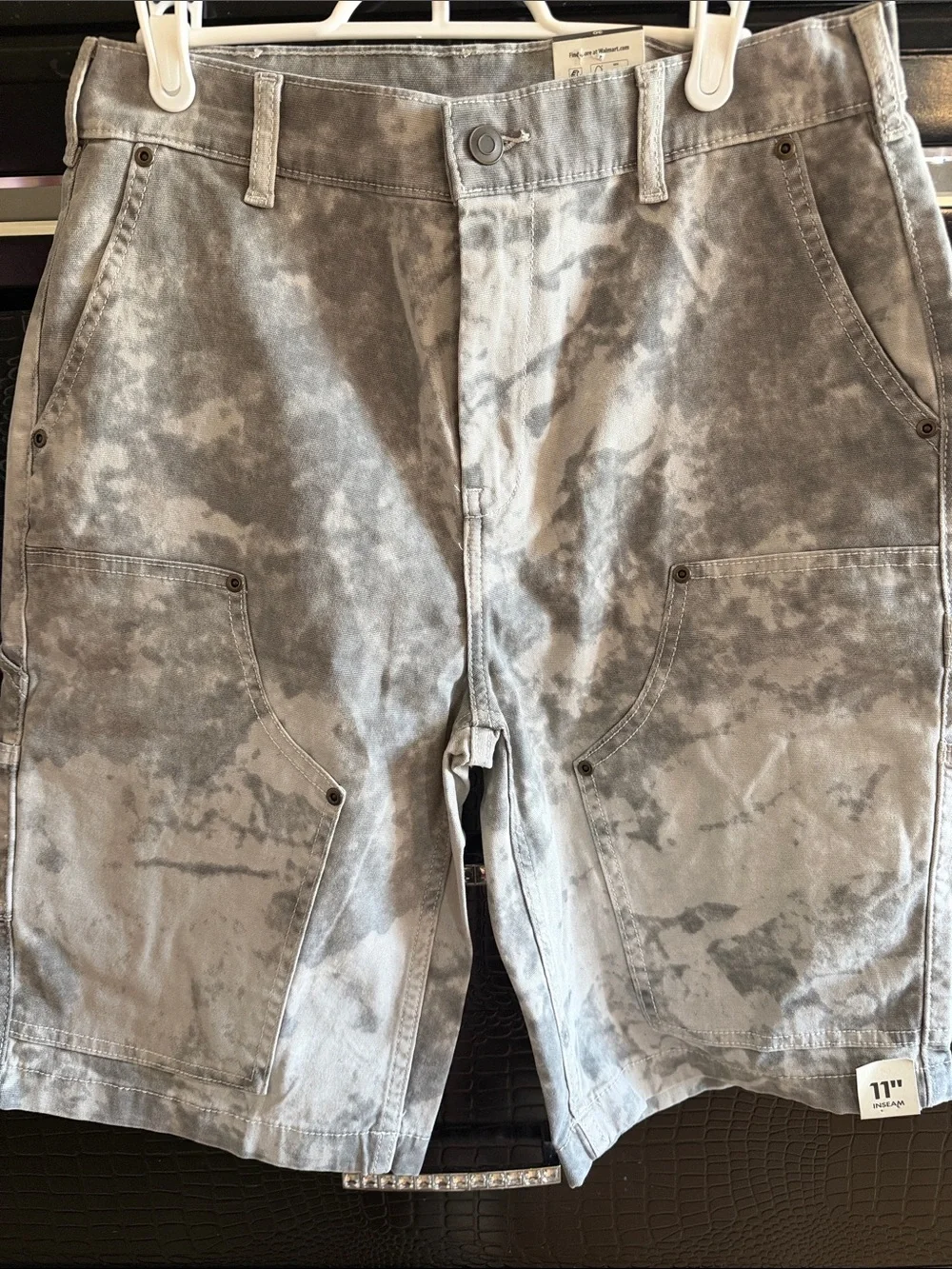 No Boundaries Gray Tie-Dye Cargo Shorts