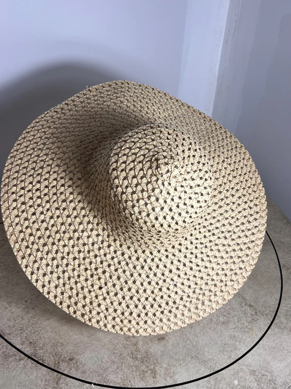Braided Wide-Brim Sun Hat in Natural Straw
