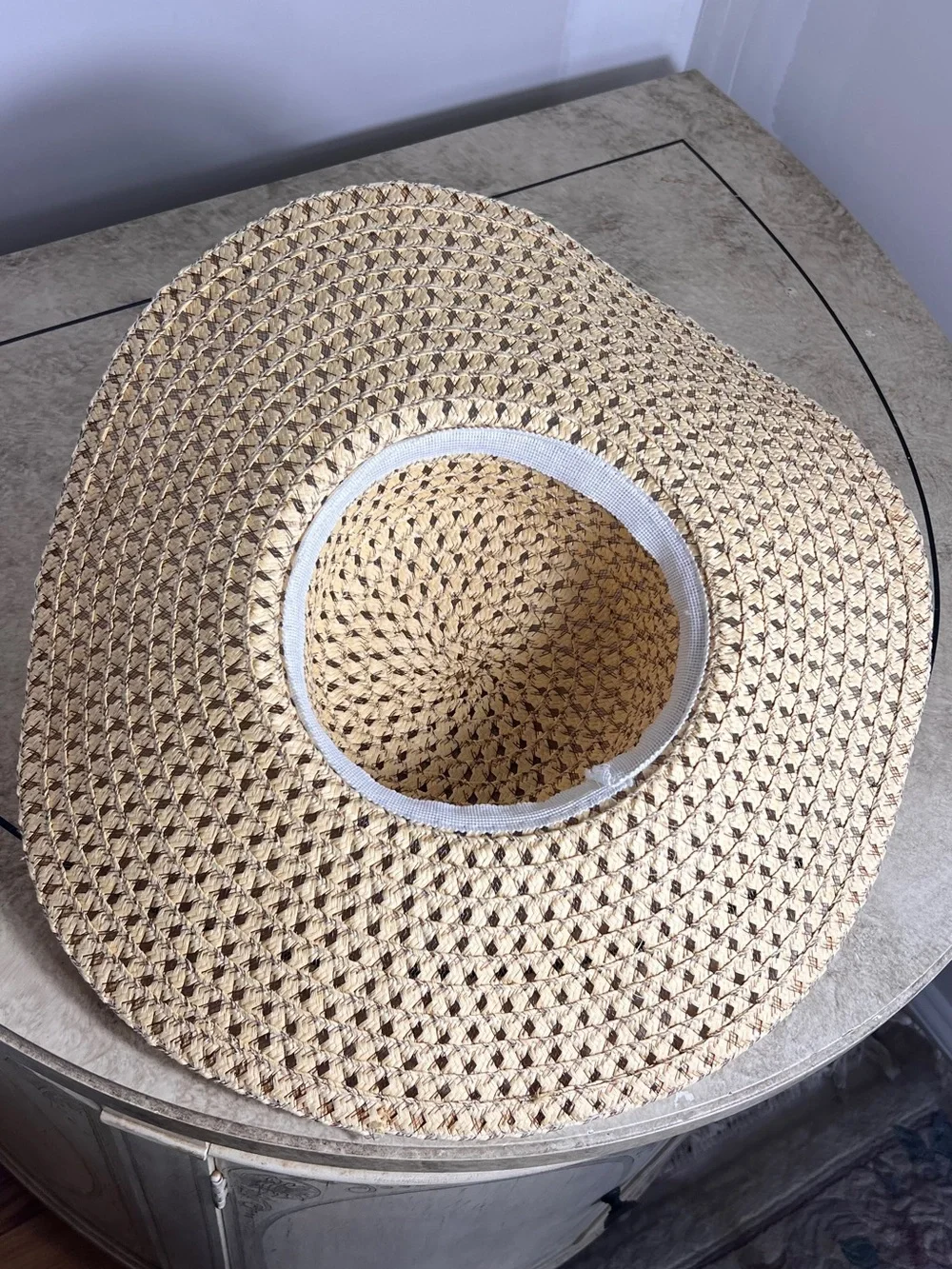 Braided Wide-Brim Sun Hat in Natural Straw
