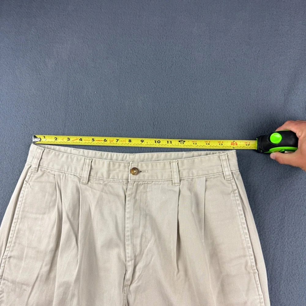 Vintage Brooks Brothers Shorts Men's 34 (Fits 32) Beige Double Pleated Chino