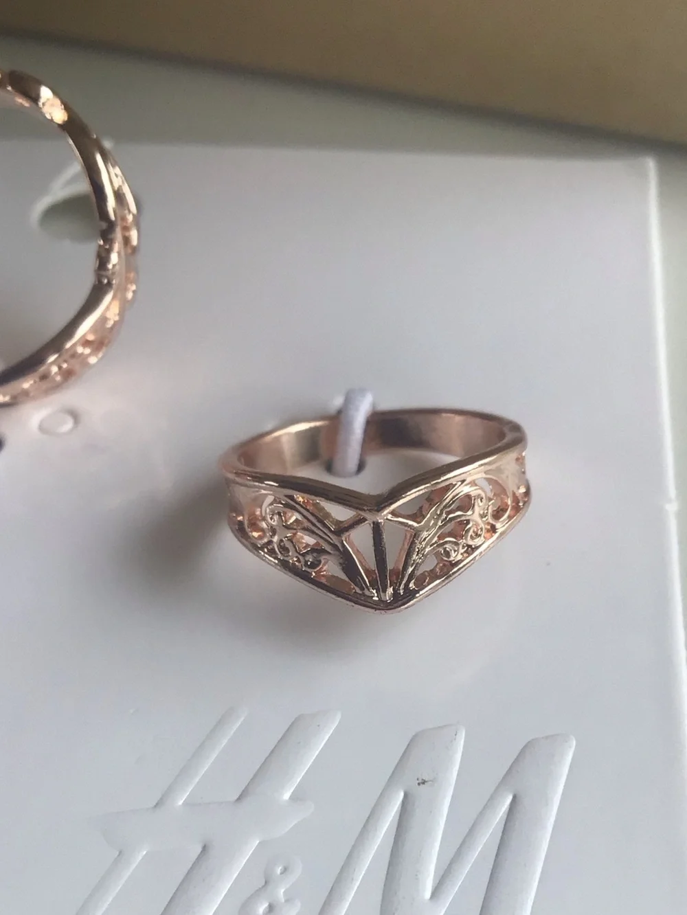 Rose gold tone rings 3 pack set