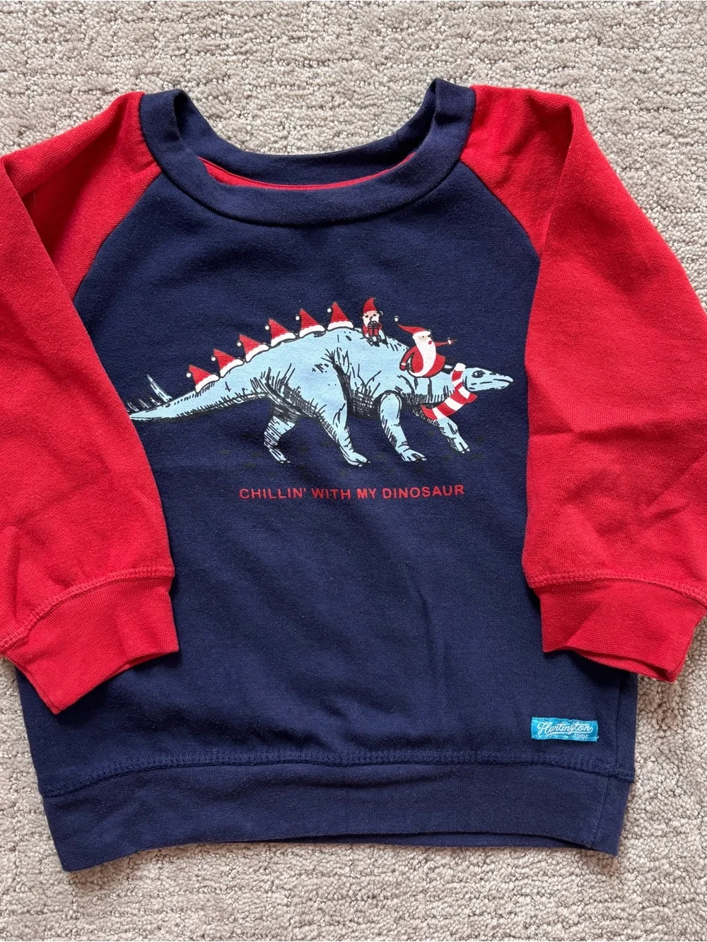 Huntington Kids Navy & Red 'Chillin' With My Dinosaur' Long-Sleeve Top