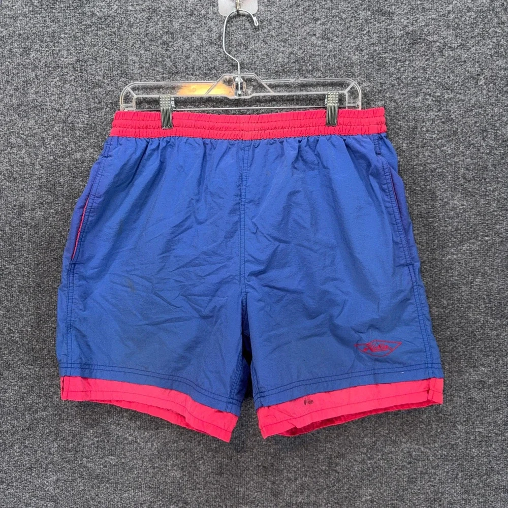 Hobie Swim Trunks Mens Large Blue Pink Colorblock Mesh Lined Surf Board Shorts