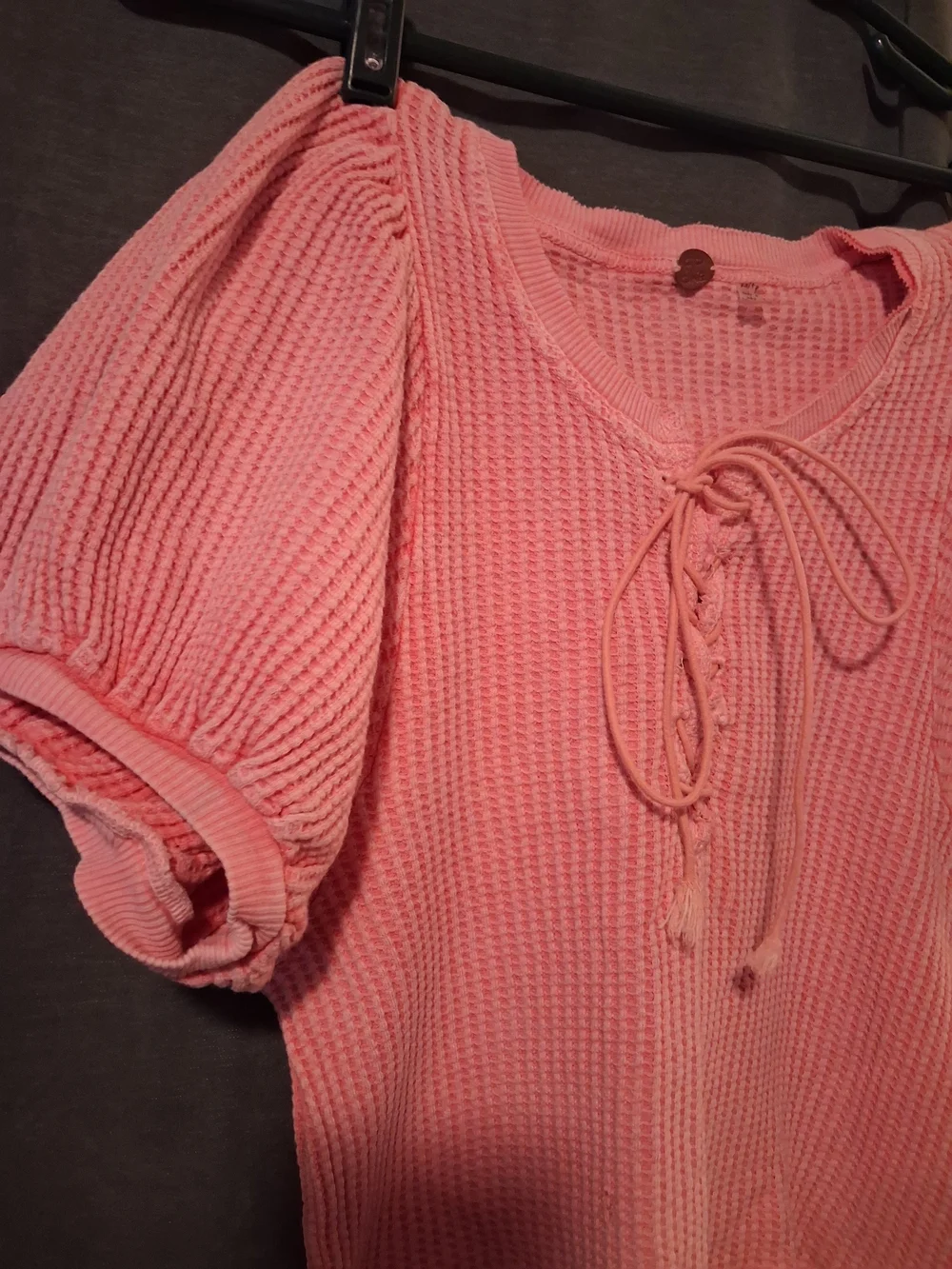Free People Hayden Lace-Up Thermal Top