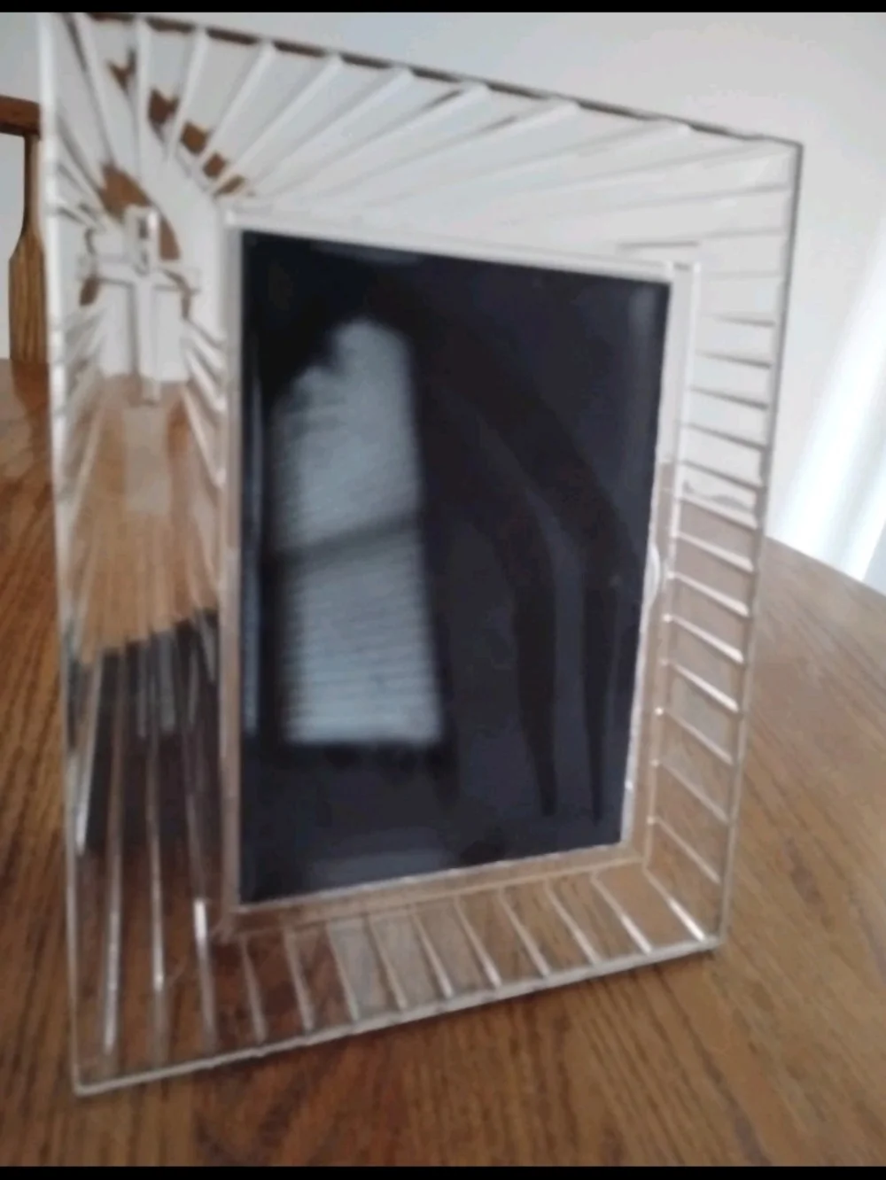 Waterford Clear Glass Picture Frame with Ribbed Design - Cross