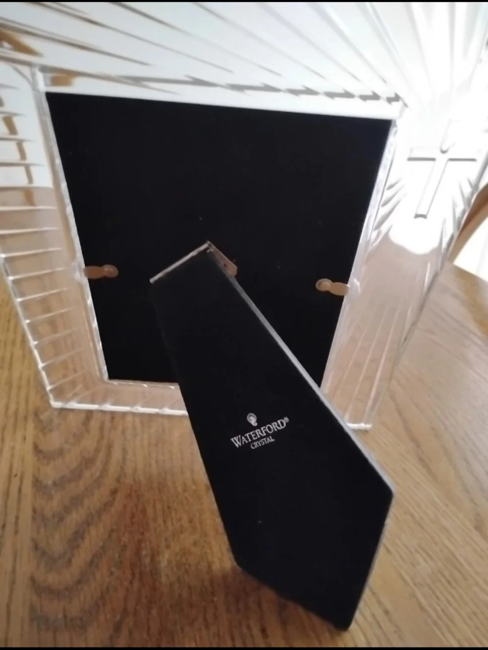 Waterford Clear Glass Picture Frame with Ribbed Design - Cross