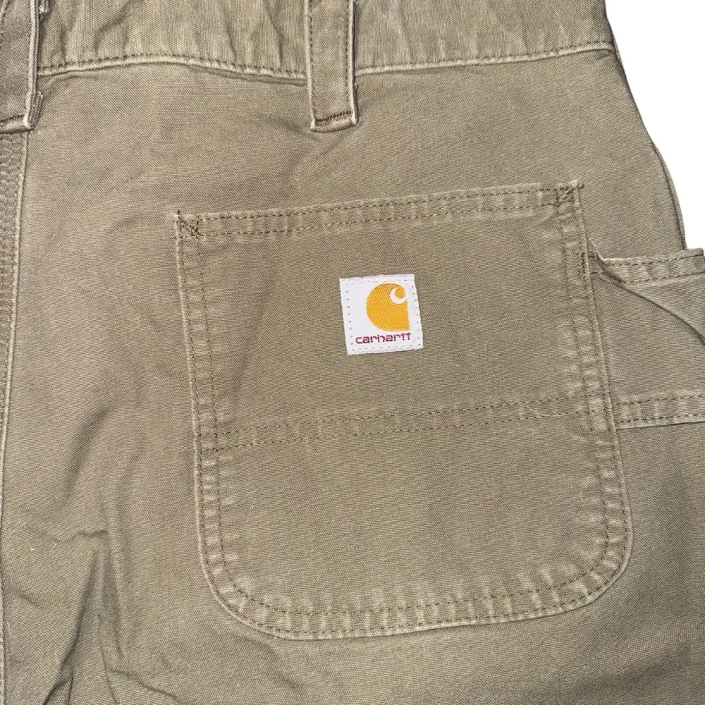 Carhartt B147 LBR Original Fit Canvas Work Shorts Khaki Green Men’s Sz 38