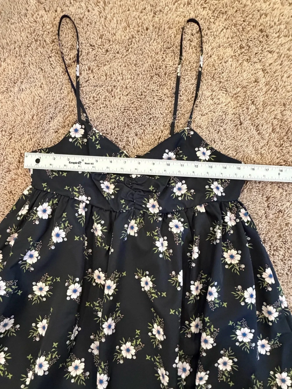 NWT new small free people a bubble mini dress black floral spaghetti straps
