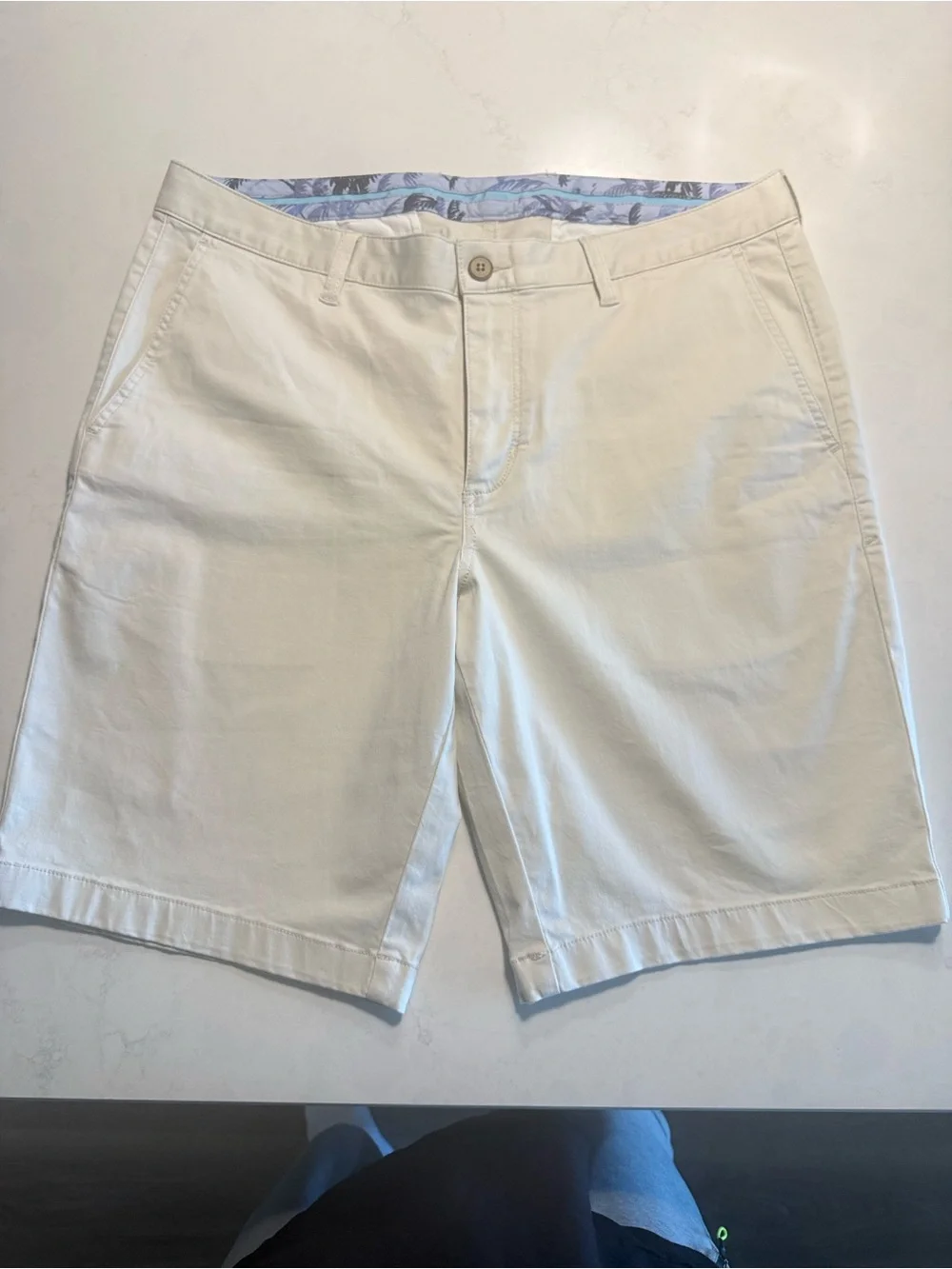 Tommy Bahama Cream Flat Front Chino Shorts