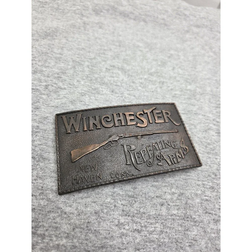 Antique Winchester Repeating Arms Rifle Brass Belt Buckle