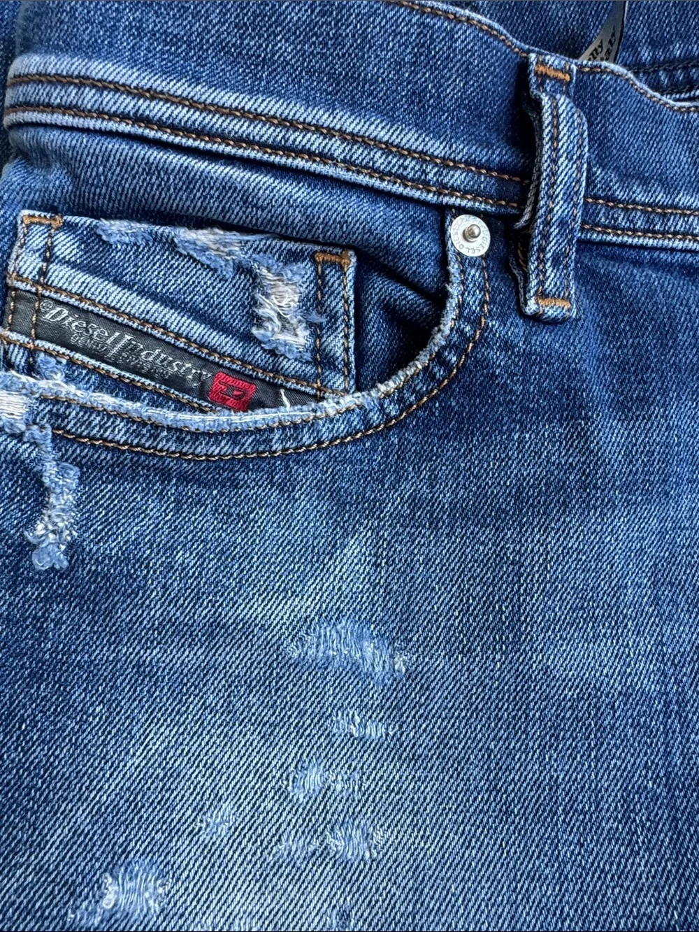 Diesel Tepphar 29x30 Jeans Men’s Blue Slim Carrot Stretch 084XU measure 30x30