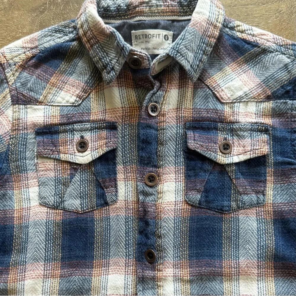 🐻 2/$25 • Retrofit | Western Plaid Button-Down Shirt