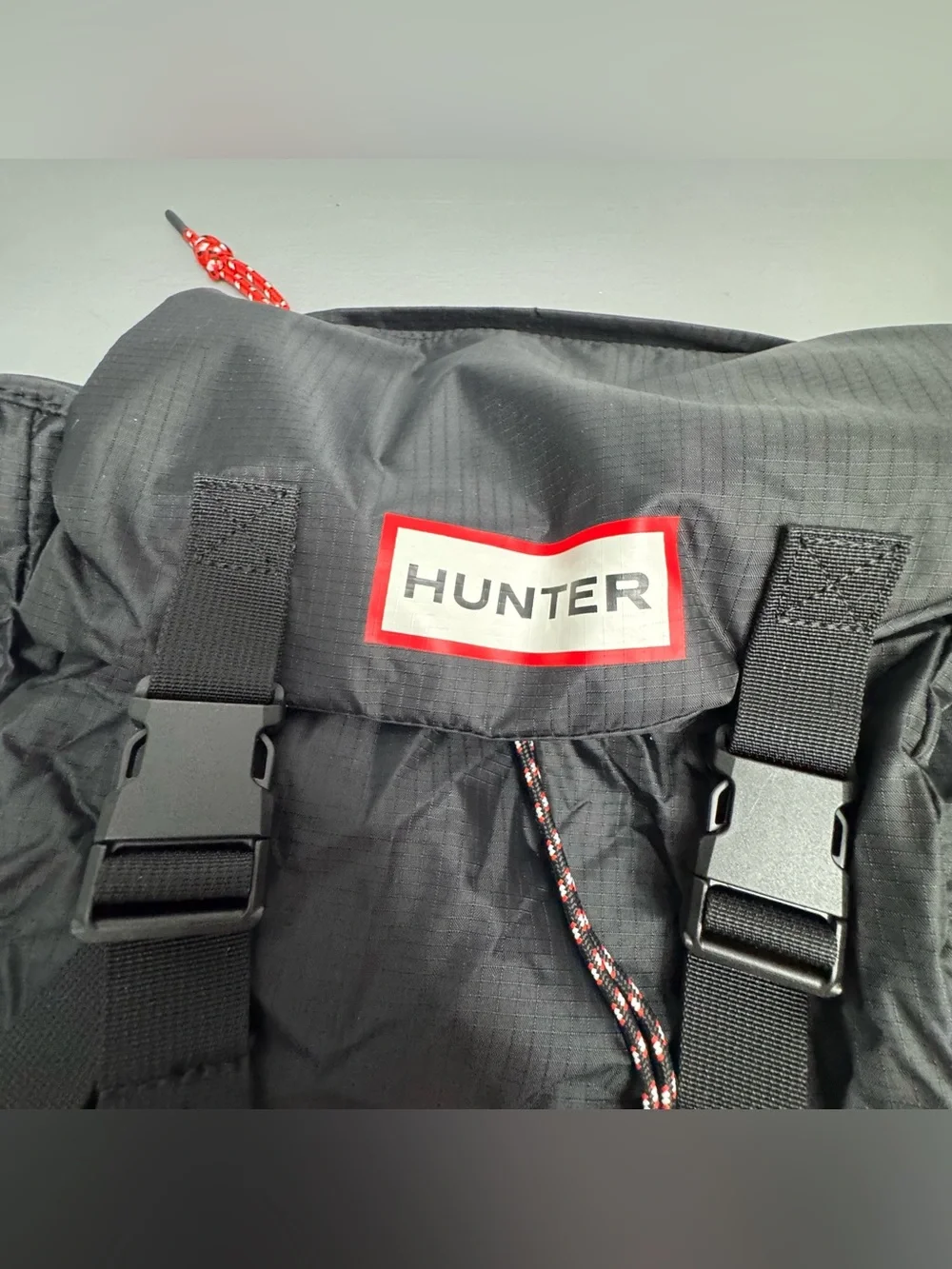 Hunter Black Backpack folds into Pouch