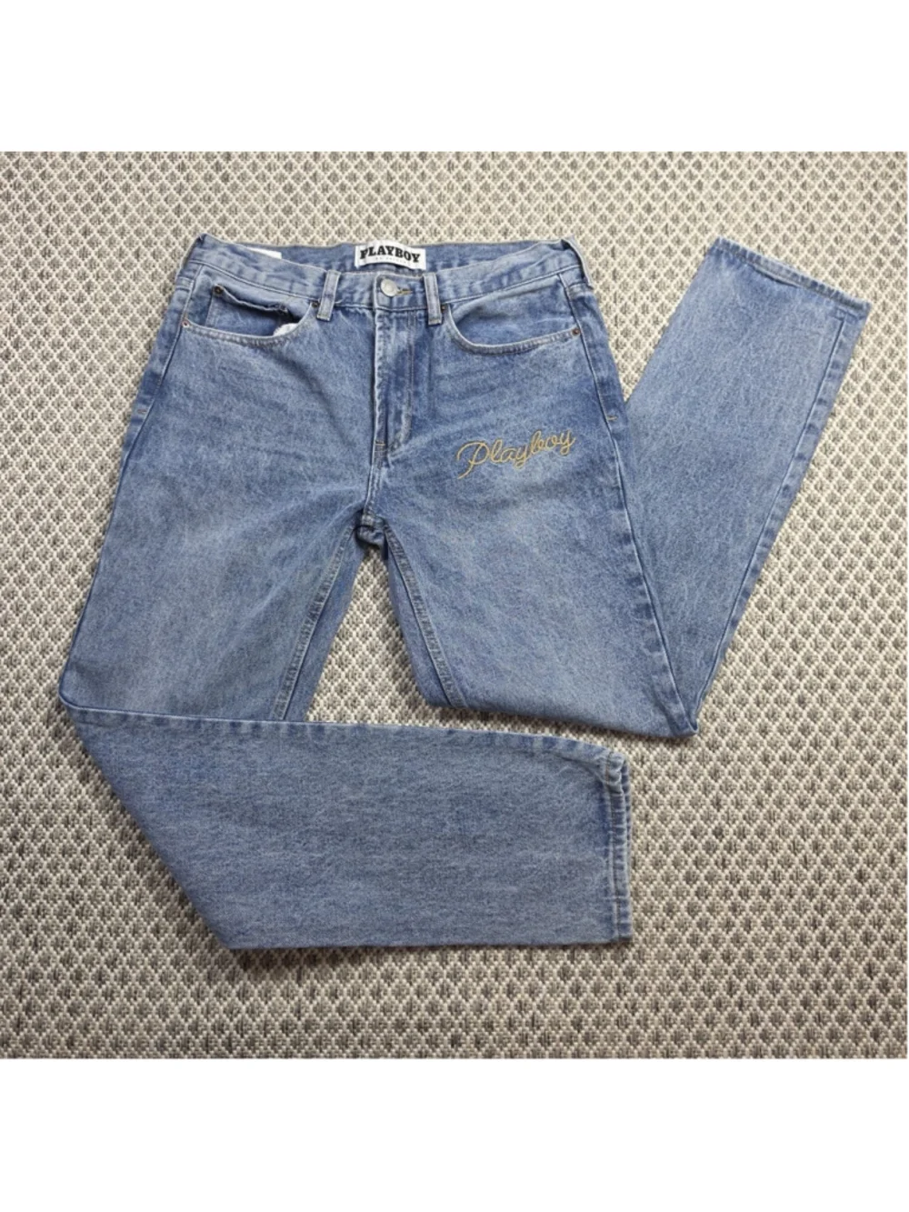Playboy x PacSun Embroidered Slim Jeans Men’s 32x32 Blue Denim Bunny Logo Y2K