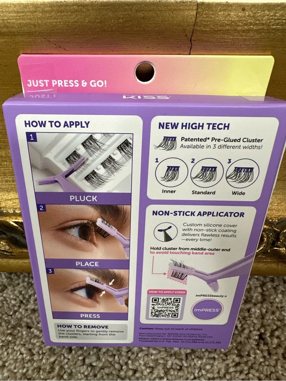 NIB Impress Beauty The No Glue Falsies Pre-Glued Lashes Soft Natural 50118