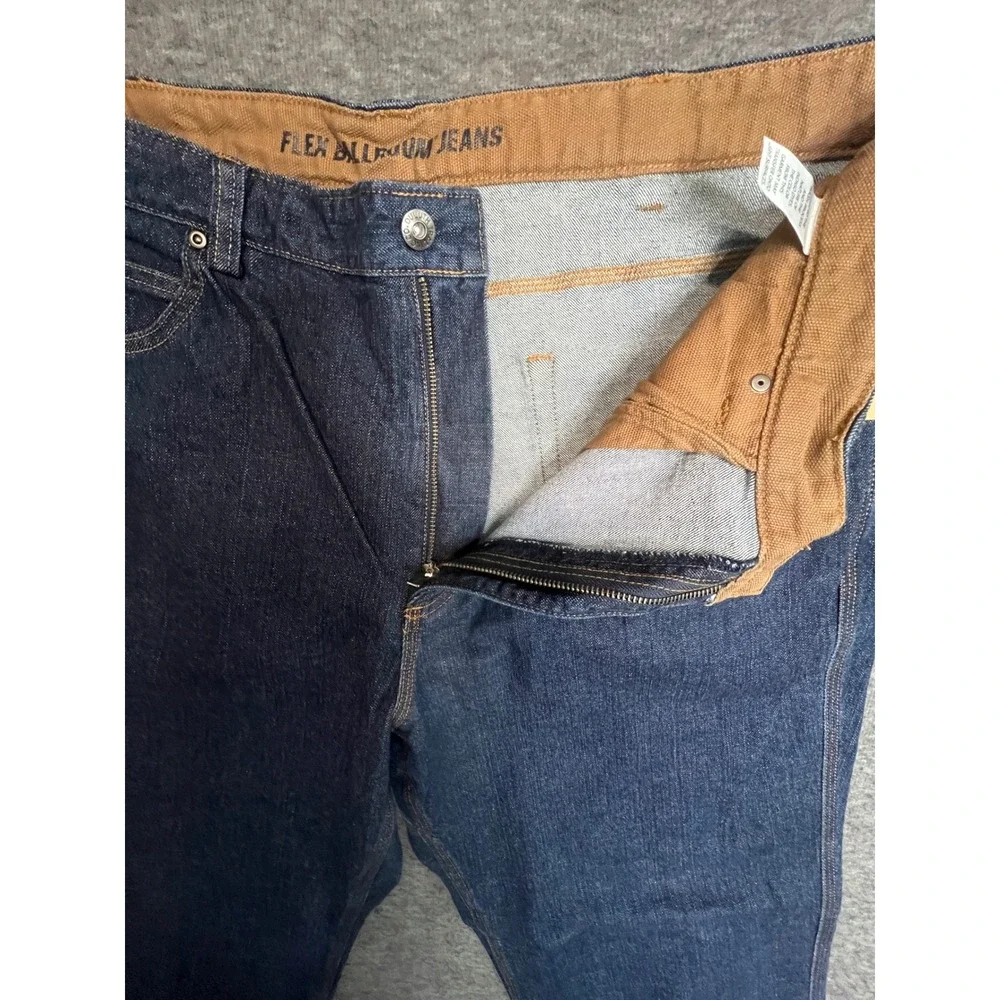 Duluth Trading Co Flex Ballroom Jeans Mens 42x32 Dark Indigo Denim 20207 DNM