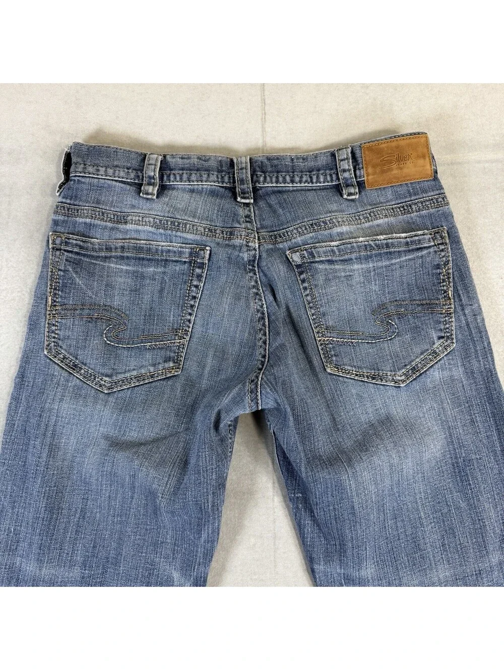 Silver Jeans Gordie Mens 32x32 Blue Bootcut Medium Wash Western Stretch Denim
