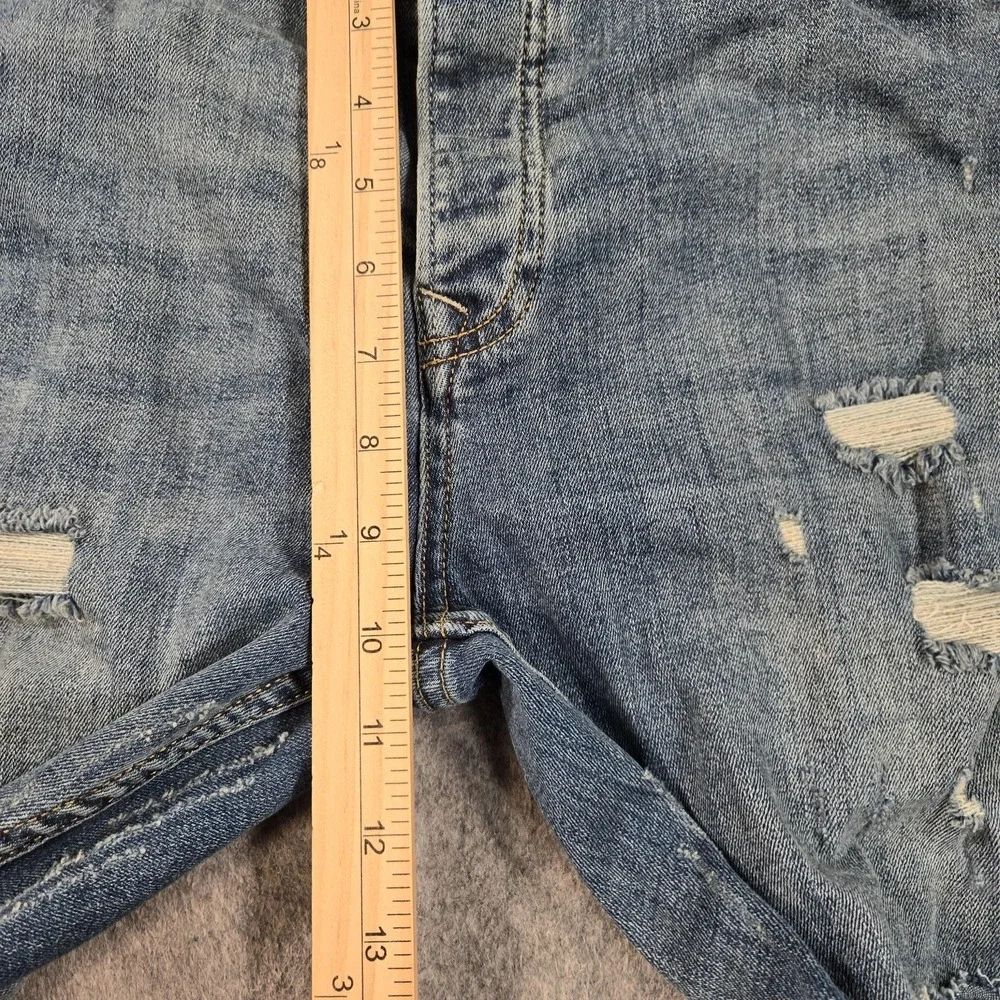 Topman Stretch Skinny Jeans Mens 34x32 (tag 36x34) Blue Distressed Stretch Denim