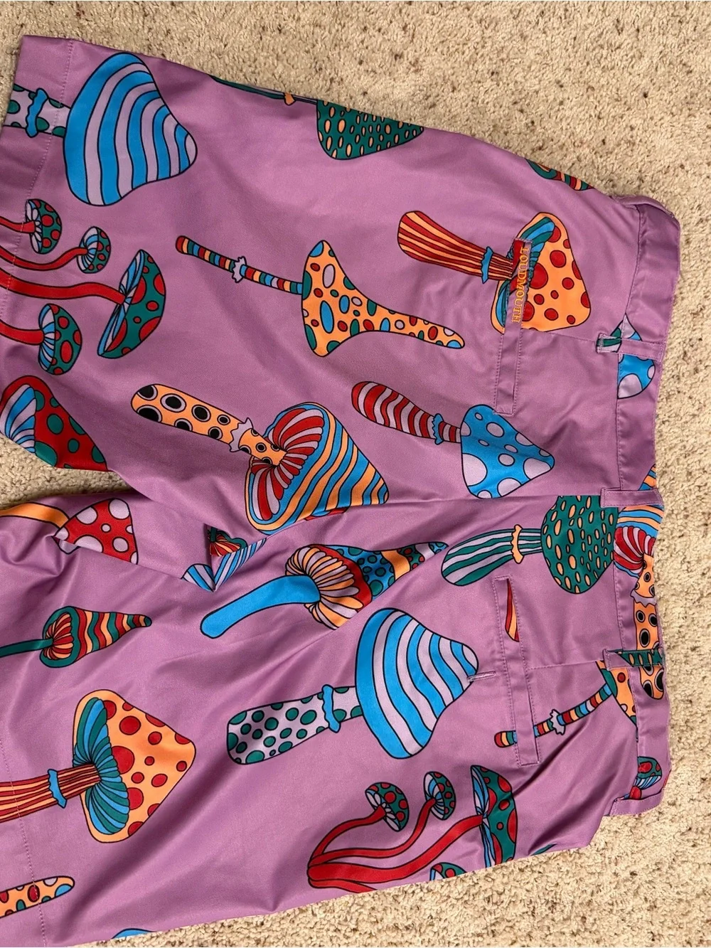 Loudmouth Mushroom Print Shorts 36 waist, 9” inseam