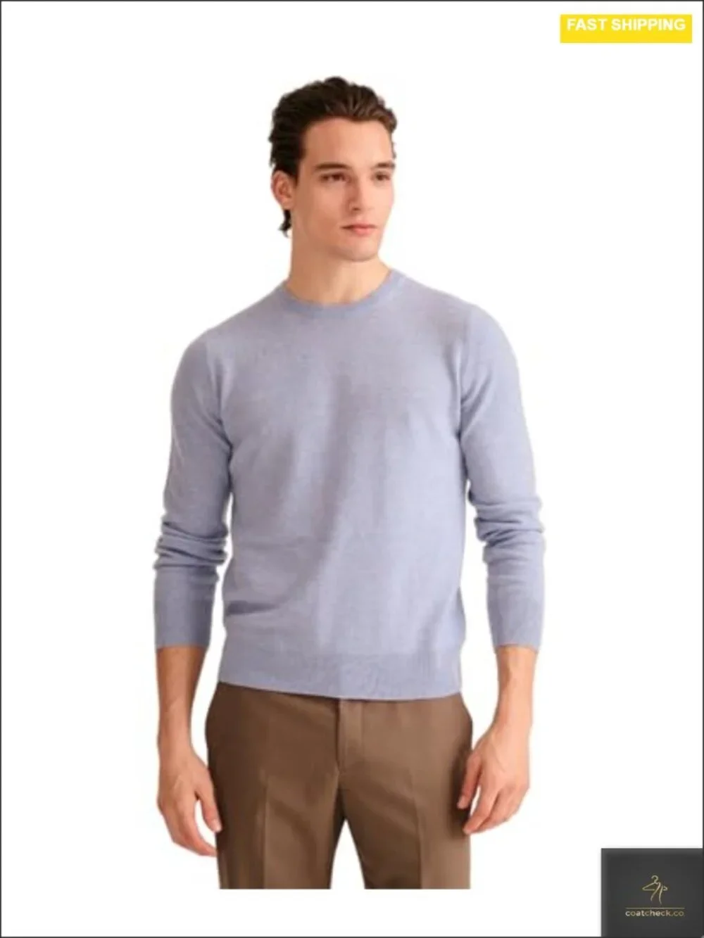 Men's Cashmere Crewneck Sweater Pullover Lightweight Summer Layer