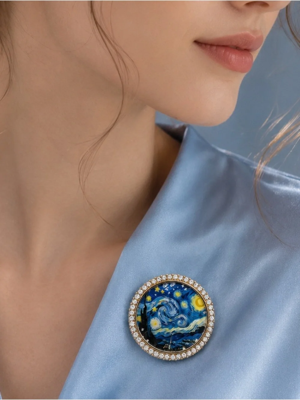 Anthropologie round brooch