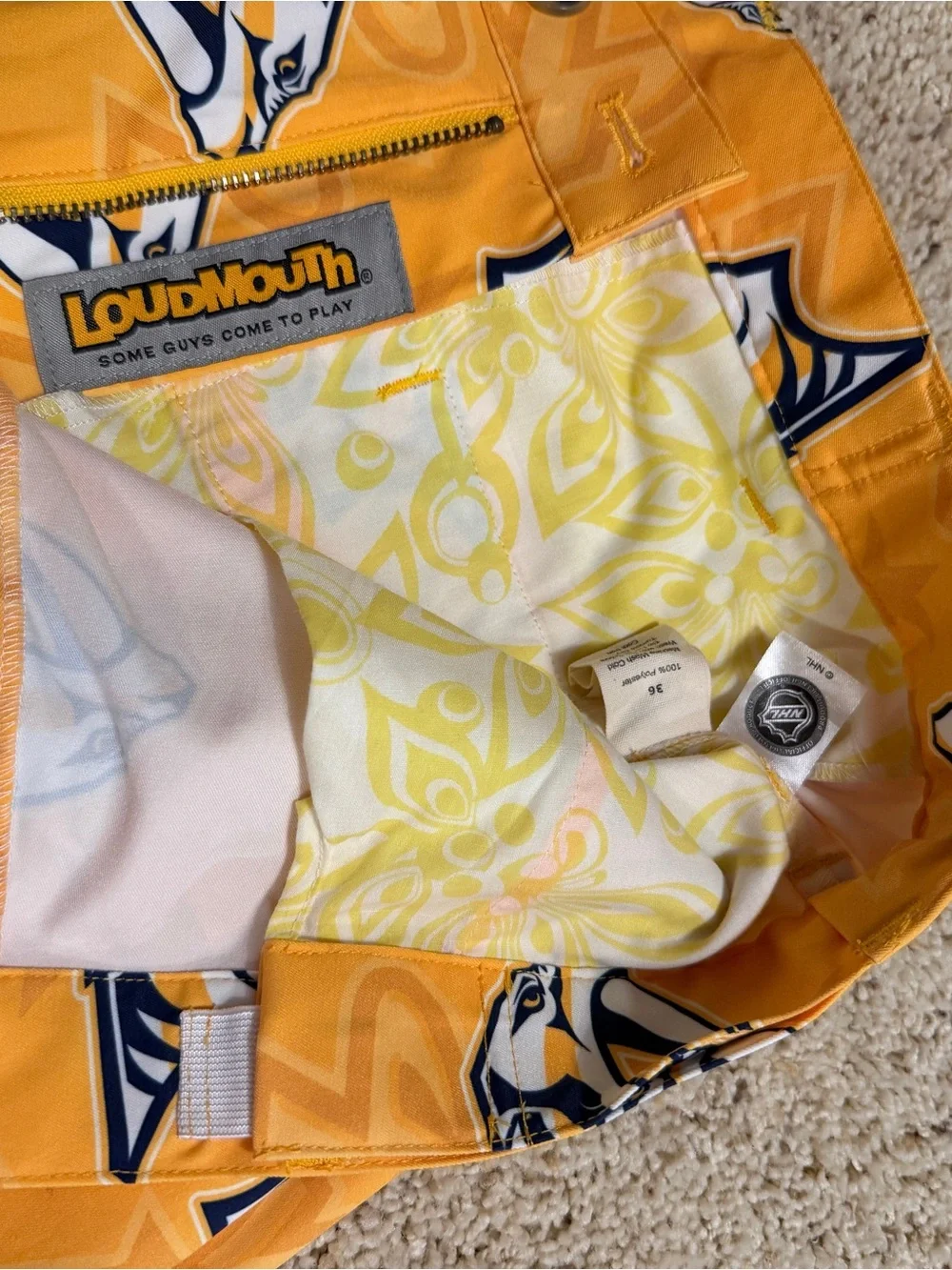 Loudmouth Nashville Predators Shorts 36w, 7” inseam Excellent condition