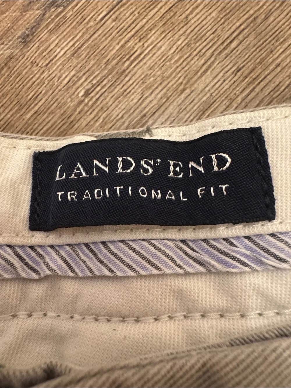 Lands' End Men's Flat Front Shorts in Taupe Beige