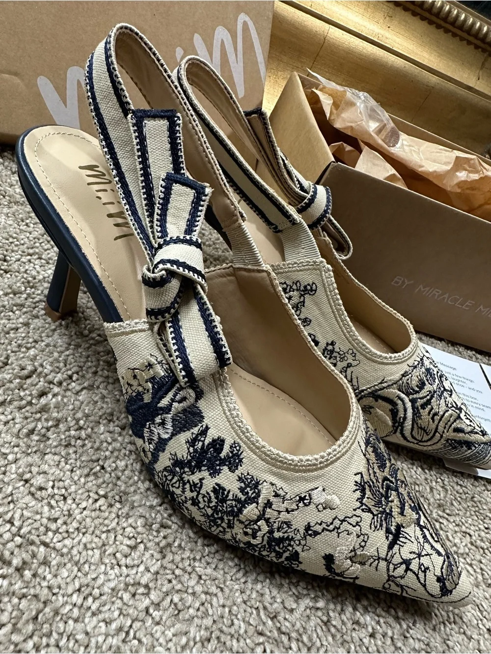NIB Mi.iM Solana Floral Heel Slingback Pump in Elegant Garden Luxe Size 7.5