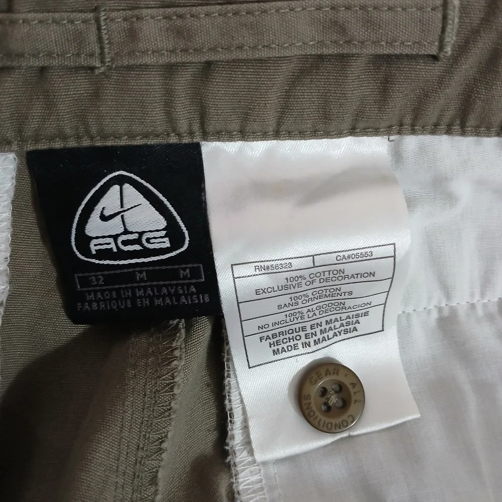 Nike ACG Double Knee Canvas Utility Pants Men 32 Olive Drab Workwear Trousers