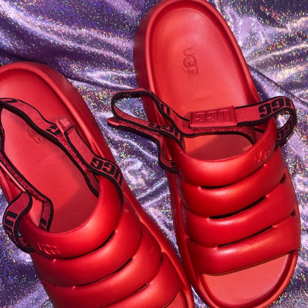 Mens Red UGG Slides