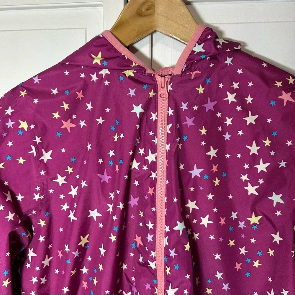 Lands' End Girls Waterproof Hooded Packable Rain Jacket XL 14/16