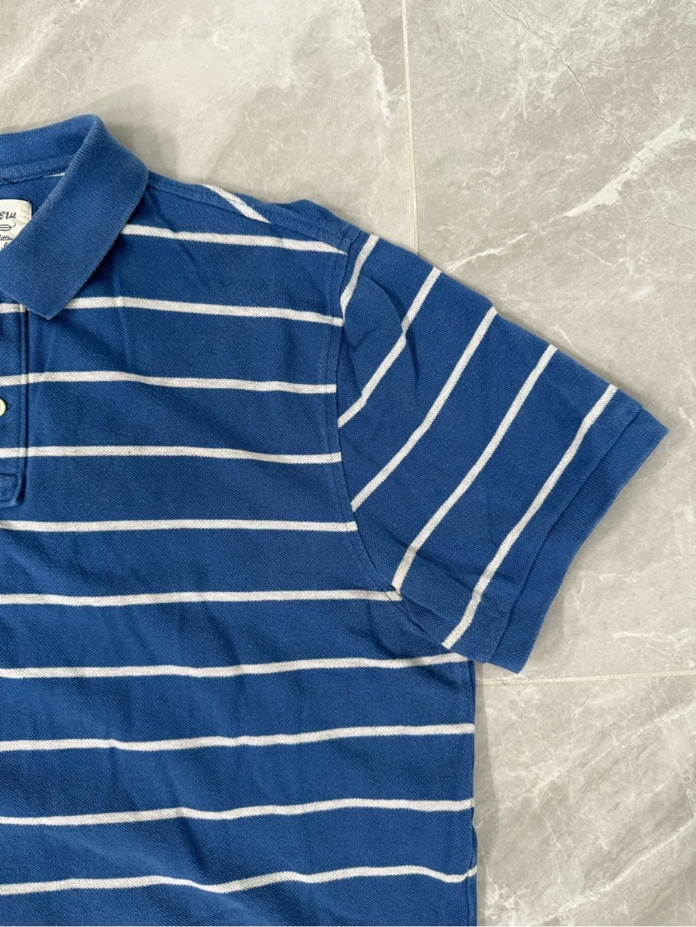 Men’s J. Crew Striped Short Sleeve Polo Short Preppy Classic Collar Cotton Large