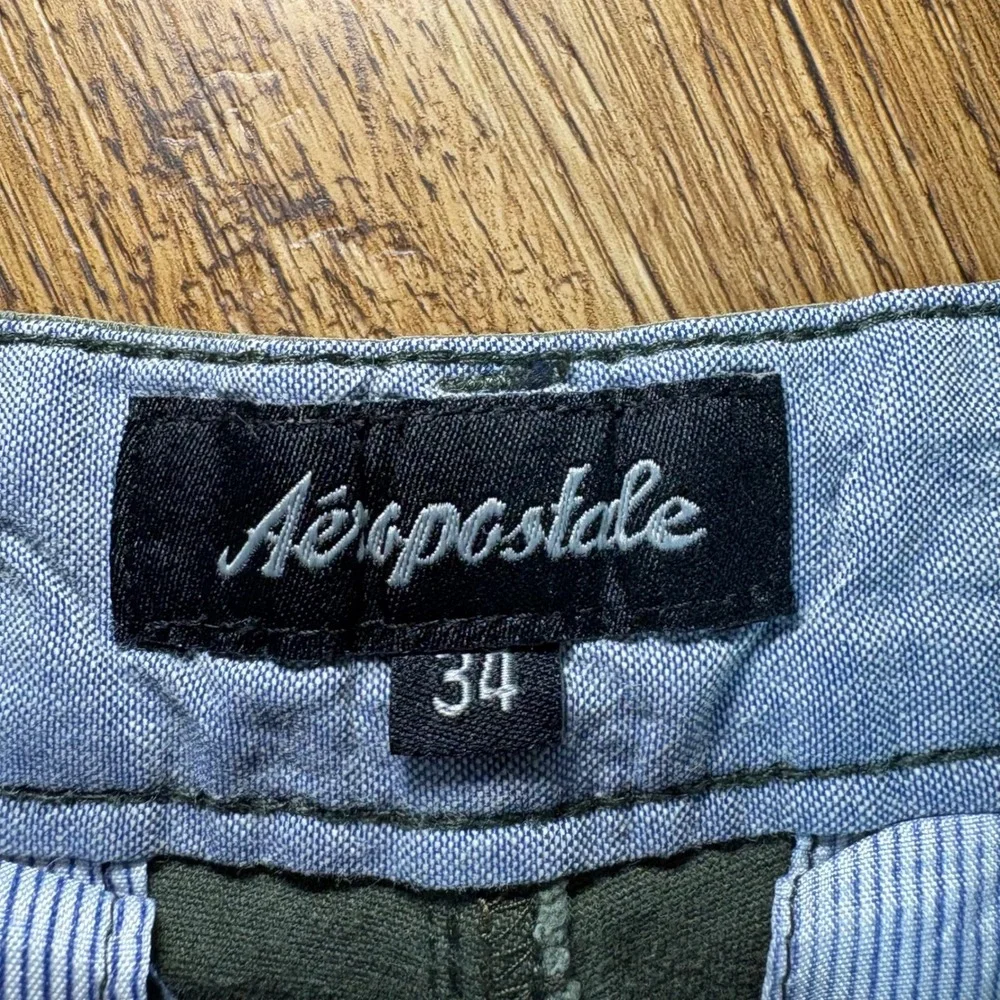 Aeropostale Mens Olive‎ Green Chino Shorts Size 32 Stretch Flat Front Casual