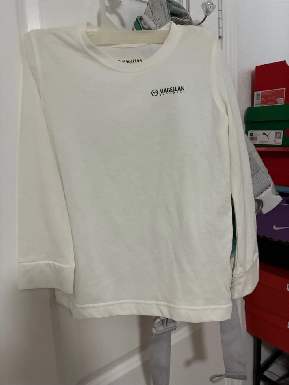 Magellan Outdoors Kids Long-Sleeve Tee in Cream White