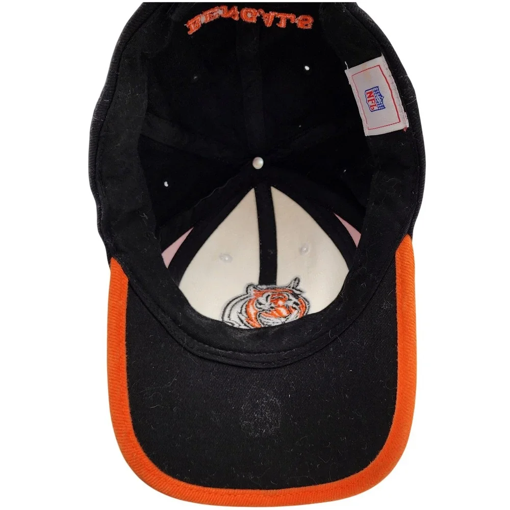 NFL Cincinnati Bengals Hat Mens Black Orange White Embroidered Baseball Cap