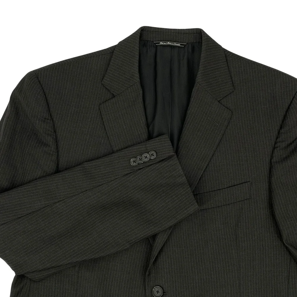 John W. Nordstrom Blazer 42R Gray Pinstripe 2-Button‎ Wool Jacket Loro Piana